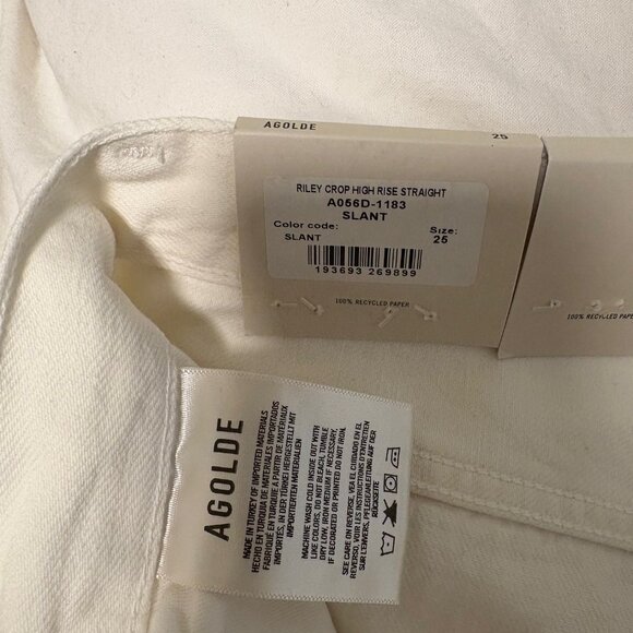 Agolde White Riley high rise straight Denim - Size 25 - Picture 5 of 5